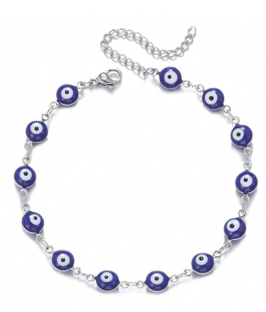 Gargish Stainless Steel Blue Evil Eye Design Splice Bracelet Anklet | Stylish And Trendy Bracelet | For Women Girls Jewelry | Adjustable Multicolor Bid Bracelet (B0CVG1M8KF) Amazon Price History, Amazon Price Tracker