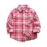 Phorecys Girls' Plaid Flannel Shirt Long Sleeve Button Down Buffalo Checkered Shirt Z05 Tag 150-7/8