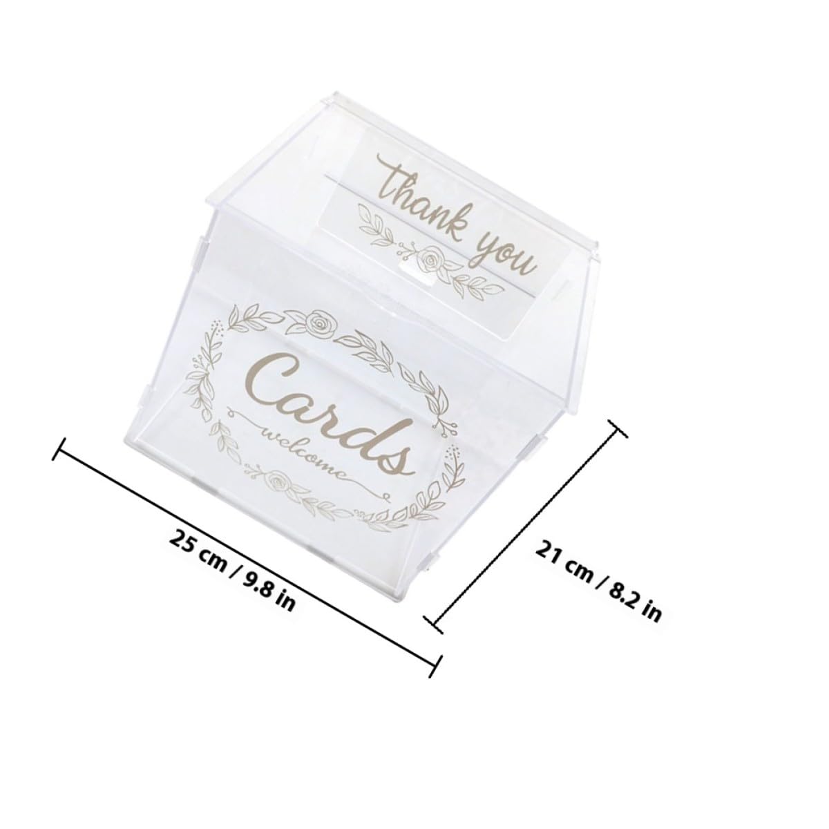 Healeved Acryl Kartenbox für Hochzeit und Party Große Kapazität | Selbstgemacht Schlitzbox, Hält Fotos und Erinnerungen, Elegante Deko für Empfang und Feier, Romantischer Stil