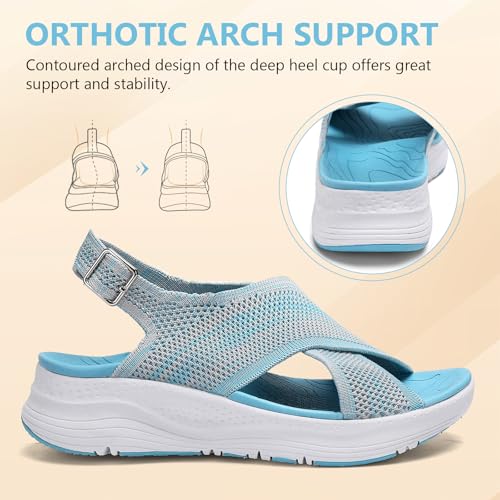 Image of Womens Orthopedic Sandals Ladies Recovery Sport Sandals with Arch Support
