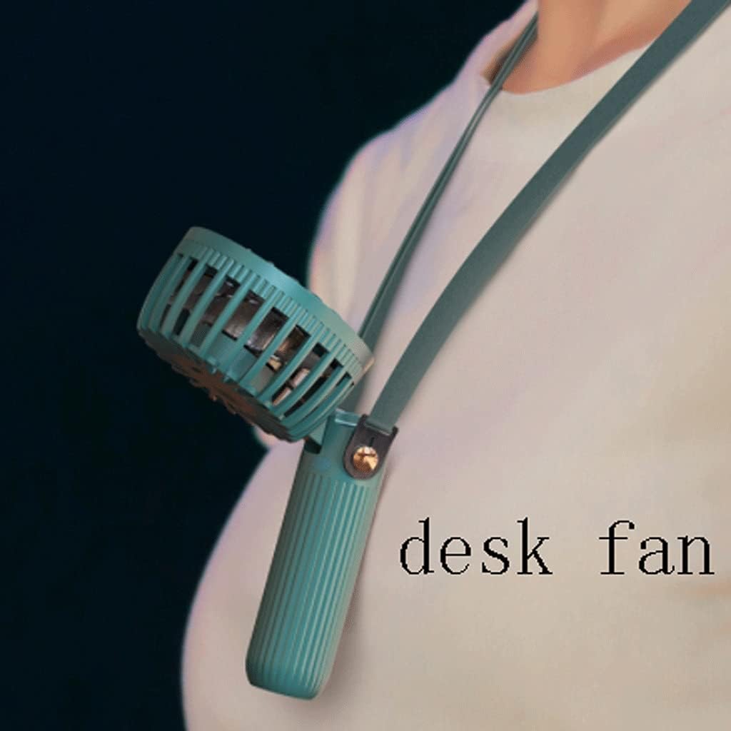 Small Handheld/Desk/Neck Fan,3 in 1 Mini Fan,3 Speed Adjustable & USB Rechargeable Cooling Fan,Small Fan for Outdoor Activity Strong Airflow (Color : Blue)
