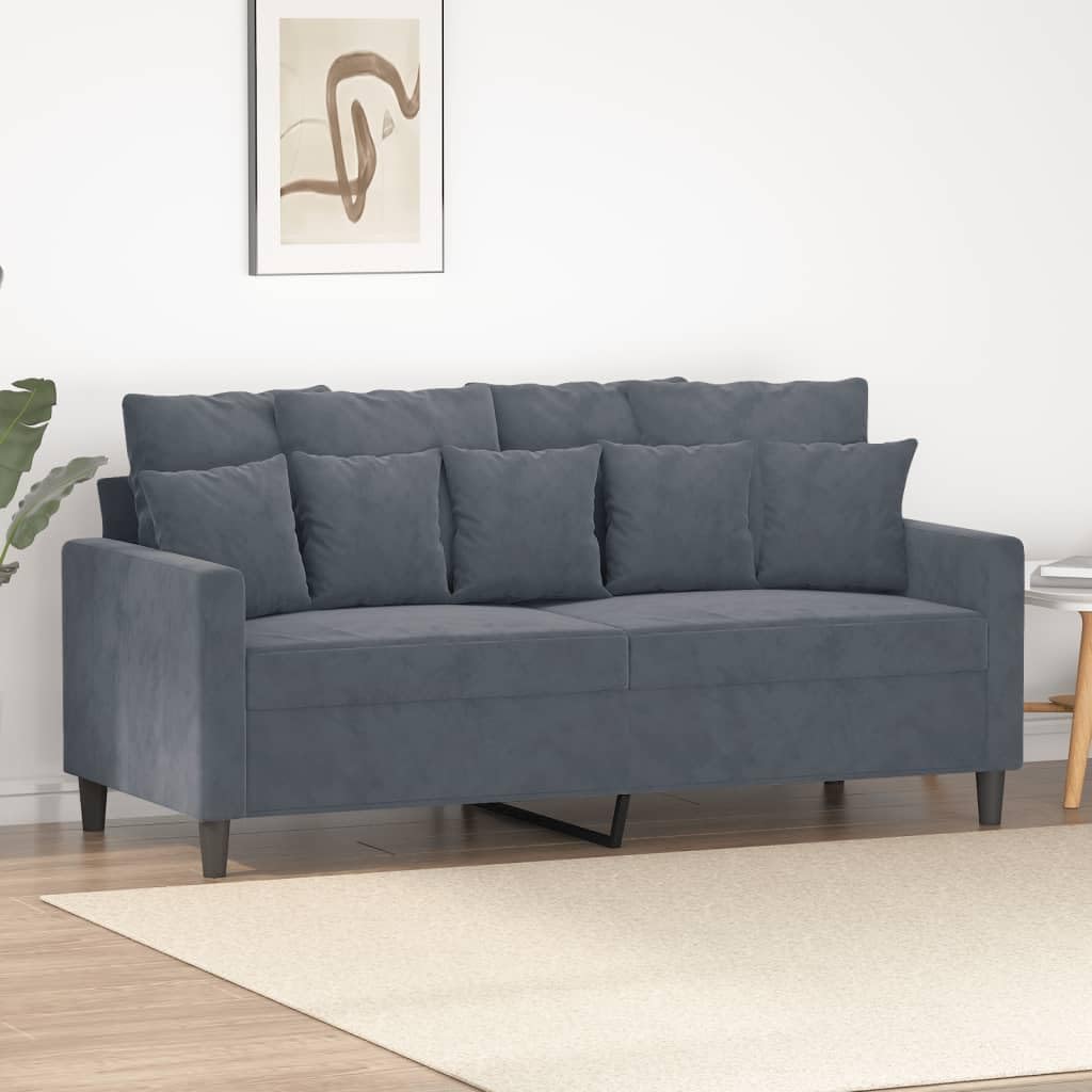 LAPOOH 2-Sitzer-Sofa Dunkelgrau 140 cm Samt, Loungesofa, Sofas & Couches, Relaxsofa, Couch für Wohnzimmer, 359304