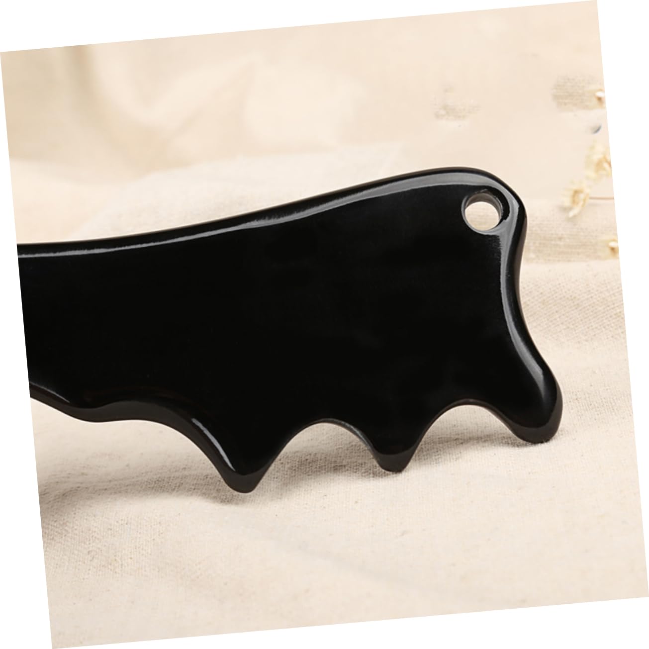 Healvian 3 Pezzi Di Strumento Terapeutico Gua Sha in Corno Di Bovino Naturale Per Viso Collo E Schiena Con Motivo A Per Massaggio Del Cuoio Capelluto E Spa