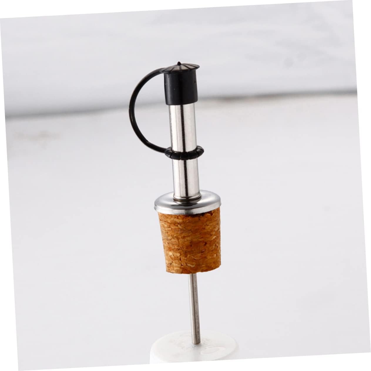 Zerodeko Stainless Steel Wine Pourer Set 8-Piece Cork Pourer Spill-Resistant Spout for Home Bar Liquor Bottles and Wine Serving