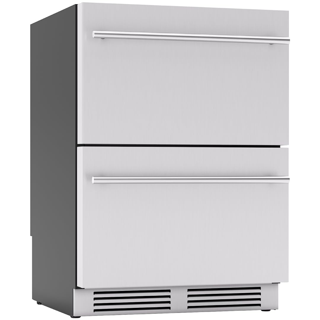 Zephyr Presrv 24 Inch Single Zone Refrigerator Drawers Wine & Beverage Fridge, Stainless Steel Wine Cooler Home Bar Under Counter Freestanding Built In, Energy Star Certified, 5.4 Cu. Ft on Fridge.com