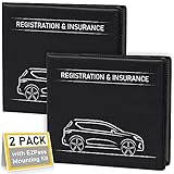CANOPUS Car Registration and Insurance Holder, Car Document Holder, Vehicle Registration and Insurance Card Holder, Wallet for Auto, Trailer, Motorcycle, Truck, Vehicle Paperwork Organizer (2 Pack)