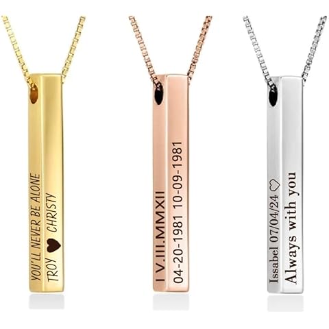 TRANGEL ProJewelry Custom Necklace with Name/Date/Coordinates,Christmas Gifts for Women,Personalized Mom Birthday Gifts Granddaughter/Daughter Gifts