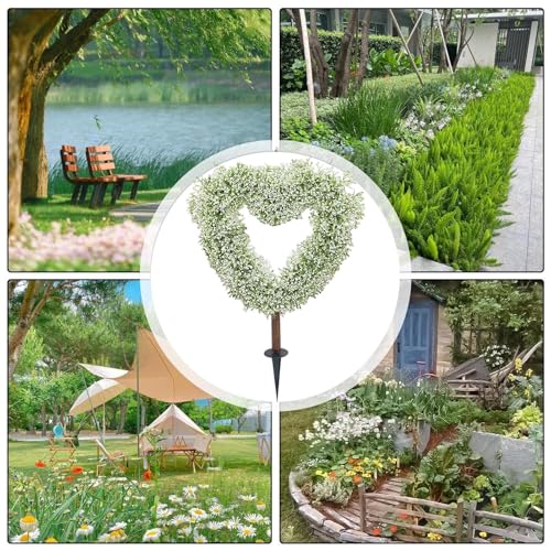 Topiaire artificiel extérieur cœur 65cm décor jardin Saint-Valentin