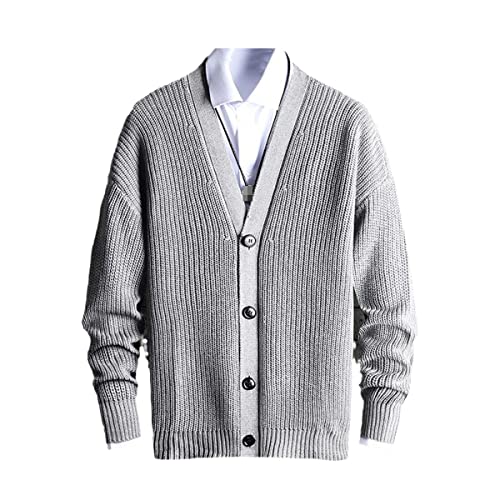 Cardigan gris pour homme Roquorl pour éliminer le froid avec style