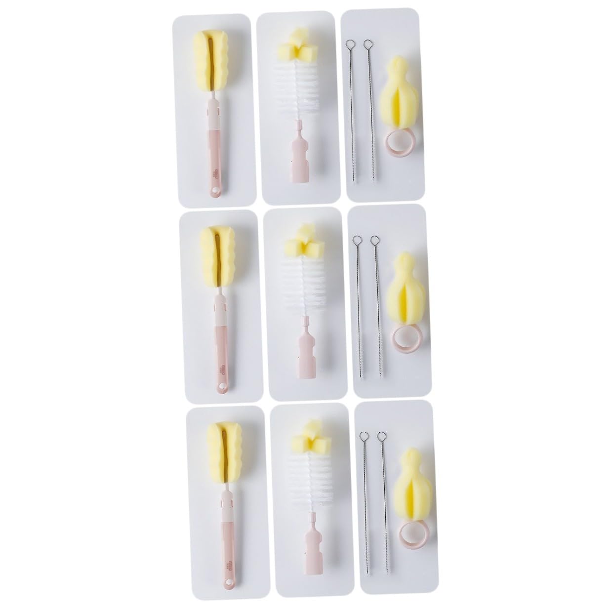 VALICLUD 3sets Spazzole Per Bottiglie e Succhiotti Per Rimuovere Grumi Resistenti e Macchie Colore Rosa