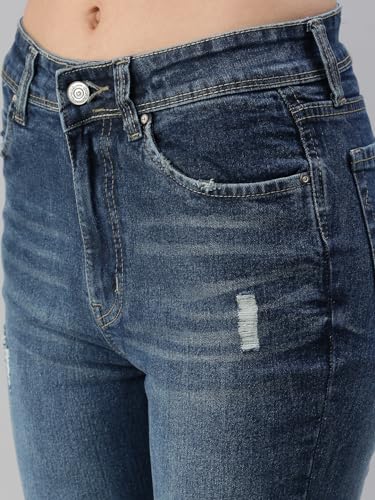 Image of SHOWOFFFF Women Slim Fit Jeans | Denim Jeans for Womens | Mid-Rise Regular Length Jeans for Women's