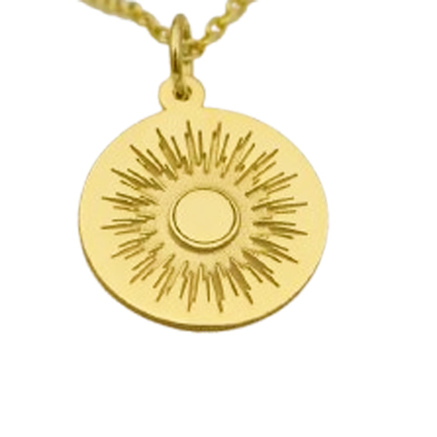 WW_OPC_01881 - Colgante de plata de ley 925 de lujo de 22 mm, sin cadena, símbolo solar hecho a mano, dije luminoso, joyería minimalista para ella, grabado gratuito, chapado en oro