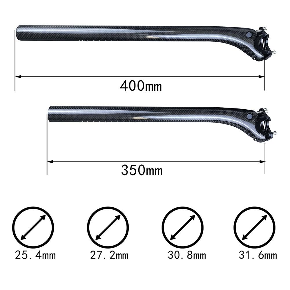 Sztyca podsiodłowa Pasuje do sztyca rowerowa z włókna węglowego 25.4/27.2/30.9/31.6mm przesunięcie 20mm słupek szosowy roweru szosowego MTB E-Bike rower podsiodłowa