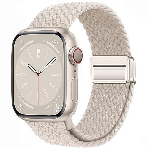 Image of Qimela Sport Loop Compatible with Apple Watch Band 38mm 40mm 41mm 42mm 44mm 45mm 46mm 49mm for Women Men,Magnetic Strap Stretchy Braided Wristband for iWatch Series 11 10 9 8 7 6 5 4 SE Ultra 3 2 1