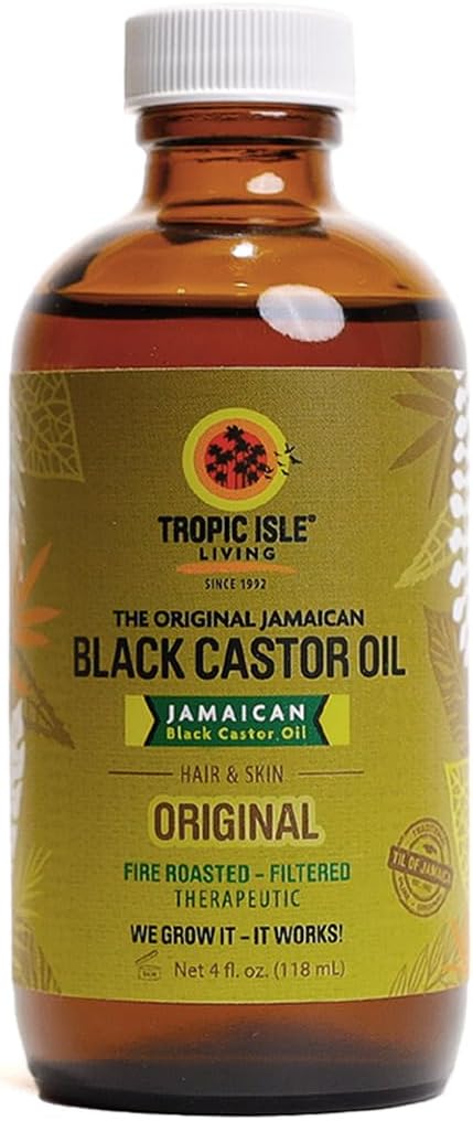 Tropic Isle Living Jamaican Black Castor Oil 4oz Glass Bottle