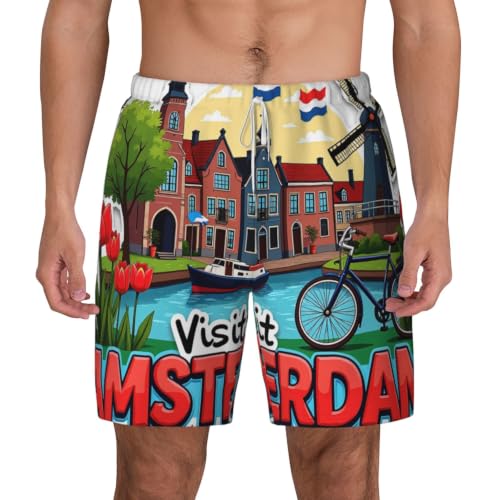 Bañador para hombre con tulipanes ligero que evita rozaduras para playa y senderismo