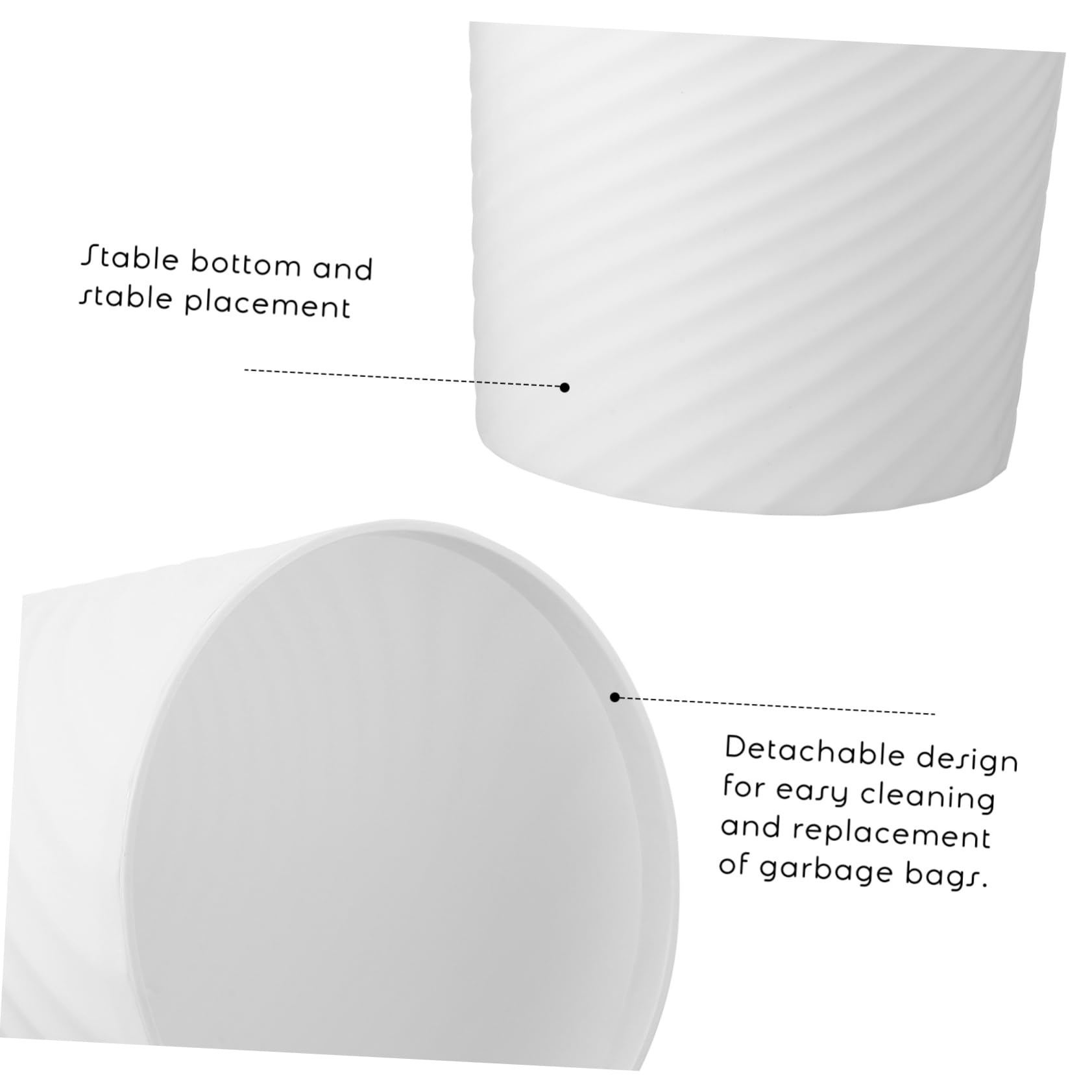 Küchenabfalleimer 12 L aus Kunststoff Weiß, Moderner Mülleimer | Haushaltsmüllbehälter, Einfach zu Reinigen, Schlichtes Design, 12-liter Format