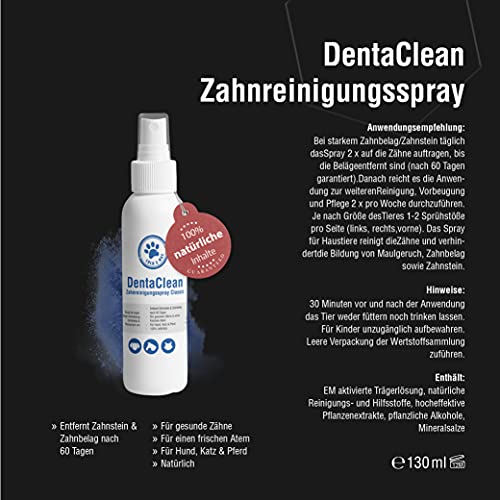 Lolo & Max DentaClean Spray Classic – Zahnreinigungsspray Für Tiere, 130ml - Zahnpflege und Dentalspray Für Hunde & Katzen - Zahnsteinentferner - 100% natürlich
