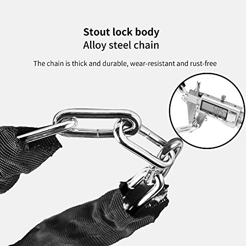 image for Firsttour Chain Bicycle Lock with 5-Digit Reset Password, Chain Bike L