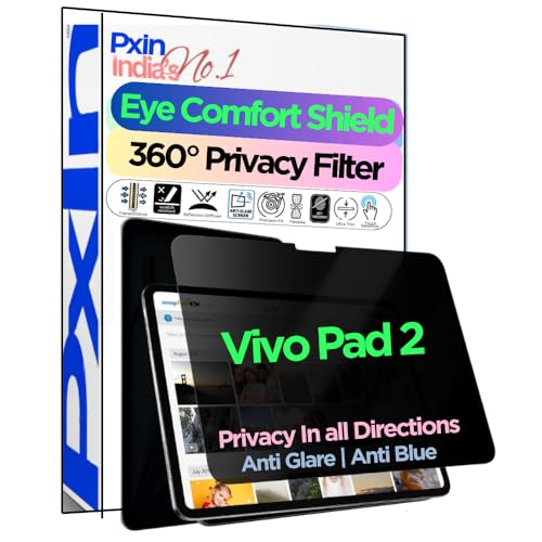 Image of PxIn Tablet Privacy Screen Guard compatible with Vivo Pad 2 | No.1 | Anti Glare | Anti Blue Light | Anti UV | 4 Way Privacy Filter | 360 Privacy | Eye Protect