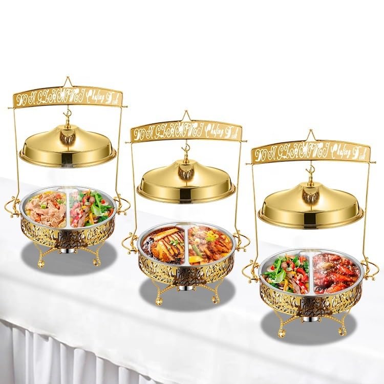 Juego de 4 calientaplatos for Buffet de Acero Inoxidable