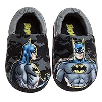 Josmo Boy's Batman Slipper Dark Knight Superhero Lightweight Comfort Soft Aline Plush House Shoes