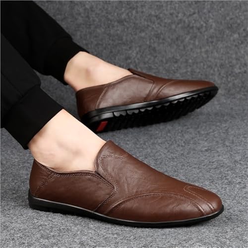 Loafers for Men Round Toe Solid Color Loafer Shoes Comfortable Anti-Slip Flat Heel Prom Casual Slip-on2