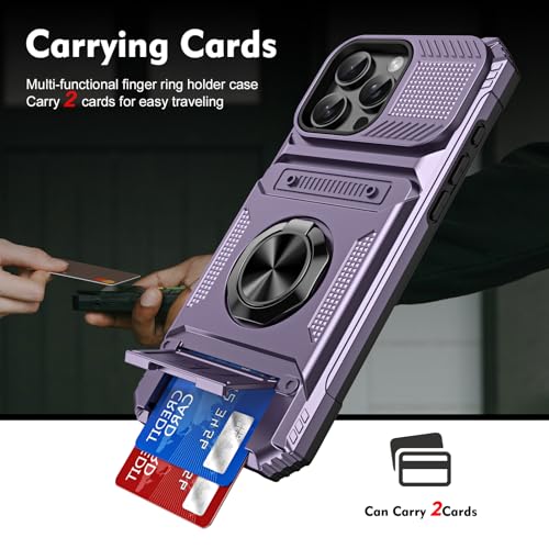 Coque iPhone 16 Pro Max 6,9" violette antichoc range-cartes - 2