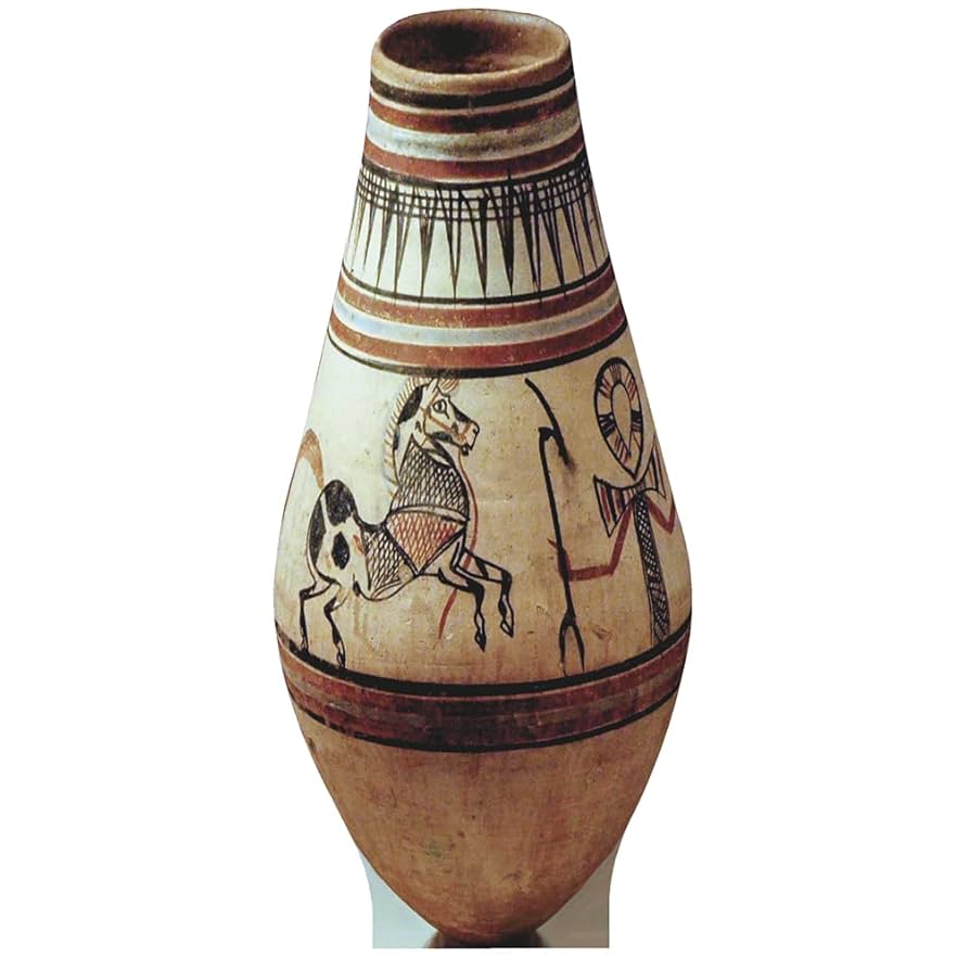 Amazon.com: H13208 古埃及壺花瓶陶器硬紙板切口站立式: 居家與廚房