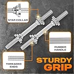 Yes4All Pair of Threaded Dumbbell Handles 14/16/18/24 inch, Chrome/Rubber Grip, Fit 1” Plates, Weight Bar Connector - Image 4