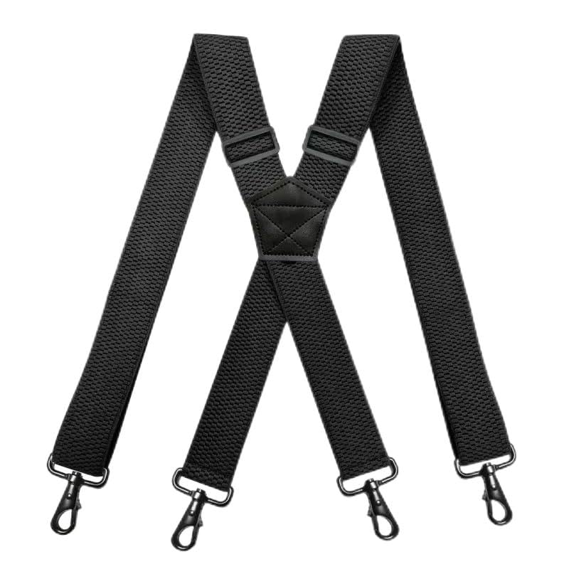 Tirantes de trabajo anchos con cuatro clips de plástico que fijan tus vaqueros sin metal