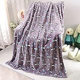 Warm Soft Toddler Fleece Blankets for Boys & Girls with Cartoon Penguin Pattern Print - Cozy Fuzzy Plush Flannel Kids Throw Blanket for Daycare & School - 50x60 inches (Grey)