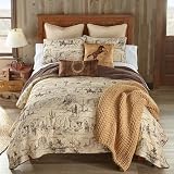Donna Sharp Cowboy Cotton Quilted Bedding Set, Queen Size, 3-Piece, 90" x 90"