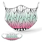 [witusu] 鬼滅の刃 胡蝶しのぶ 蟲柱 マスク 立体 2枚 洗える カラーマスク 耳が痛くならない 呼吸しやすい 大人 子供 キッズ 布マスク 繰り返し使える 四季対応 個包装 通気性 おしゃれ