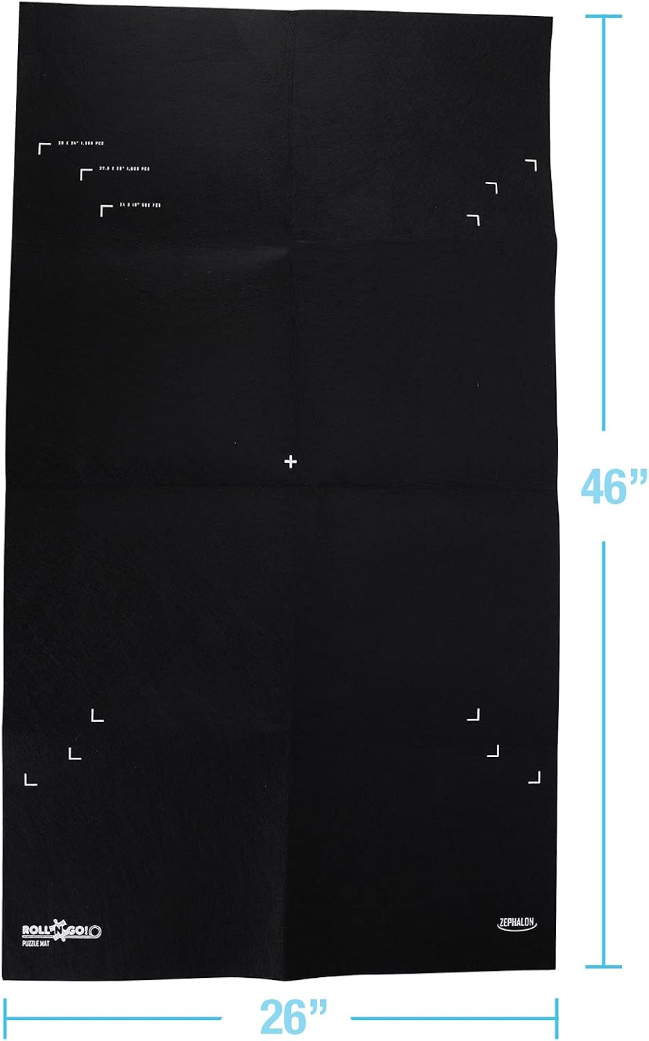 Puzzle Mat, Roll Up to 1500 Pieces Jigsaw Piece Storage - Includes Giant Black Felt Mat, Inflatable Tube, Storage Bag and Fasteners