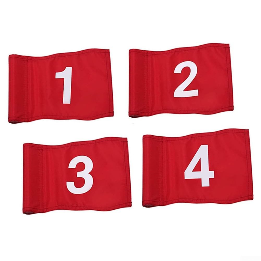 4 bandiere da golf con pali, bandiere verdi impermeabili per allenamento al chiuso e all'aperto, accessori verdi per cortile