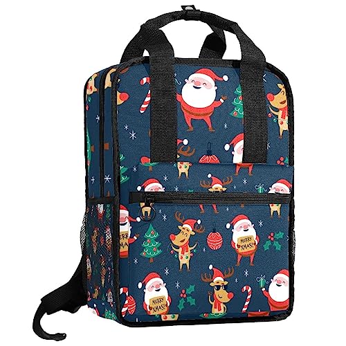 Sac à dos garçon pour l'école et les sorties d'hiver à motif sapin de Noël