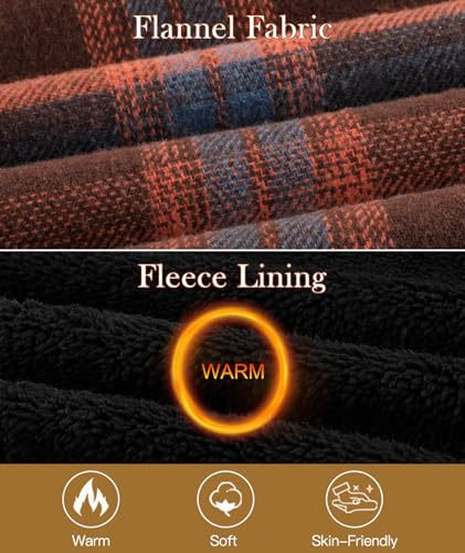 Image of SCODI Men's Flannel Jacket Sherpa Lined Plaid Fleece Hoodies Zip Up Coat