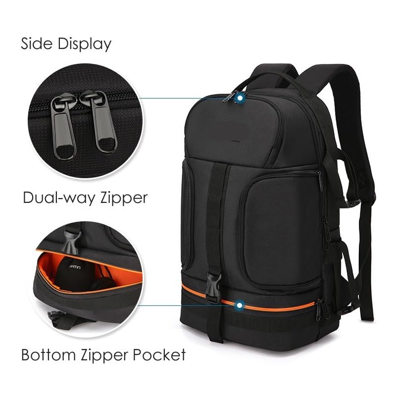Borsa Reflex Zaino for fotocamera reflex digitale professionale, grande borsa fotografica, supporto for treppiede, copertura antipioggia impermeabile, escursioni all'aperto(Orange)