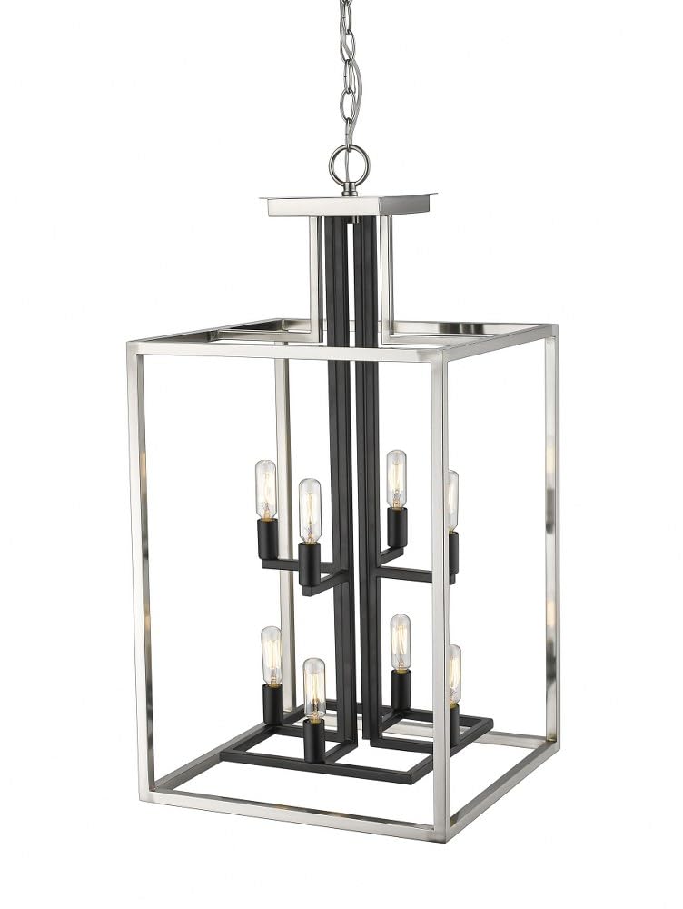 Z-Lite 456-8BN-BK Quadra - 8 Light Chandelier in Linear