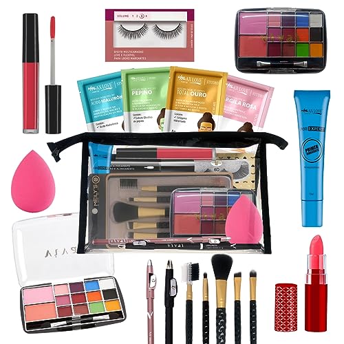 Genérico Kit de Maquiagem Completo para Namorada, Filha ou Esposa - 18 Itens