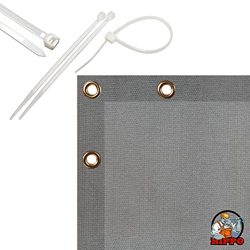Image of HIPPO Baby Safety Net for Balcony Child Protection Stairway Safety Net Railing Guard for Kids Staircase Protector with Tie-Cords Breathable Fabric Indoor Outdoor Use (1.5MTX6MT, Grey)