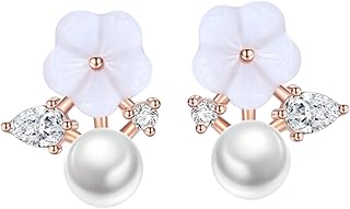 1 Par De Brincos De Flor De Pérola Brincos De Casamento De Pérola Brincos De Jóias De Pérola Pendura Jóias De Pérola Brincos De Strass Brincos De Flor Brincos De Orelha Feminina