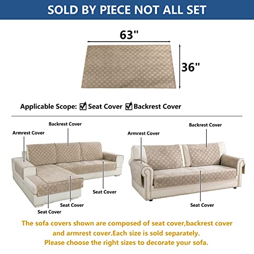 Eismodra Couch Cover All Season Chenille Anti-Slip Sofa Slipcovers Furniture Protector For Dog Pet 3 Cushion Couch Loveseat Sectional Sofa L Shape,Classical Light Brown 36 X 63 Inches (Only 1 Piece) #TOP4
