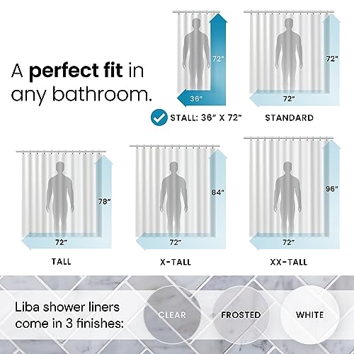 image for LiBa Bathroom Shower Curtain - Waterproof Plastic Shower Curtain Premi