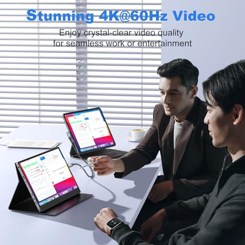 Image of LDLrui USB C Monitor Cable, 4K 60HZ Display, Right Angle 1FT, 20Gbps Data Transfer, 100W Charging, 90 Degree USB 3.2 Gen2x2 Video Cable for MacBook Pro, iPhone 17 /16, SSD, Portable Monitor, CarPlay