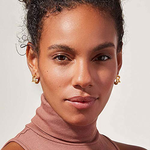 Fettero F Initial Earrings 18K Gold Filled Dainty Alphabet Letter Name A To Z Huggie Hoop Earrings Simple Delicate Jewelry Gift #TOP1