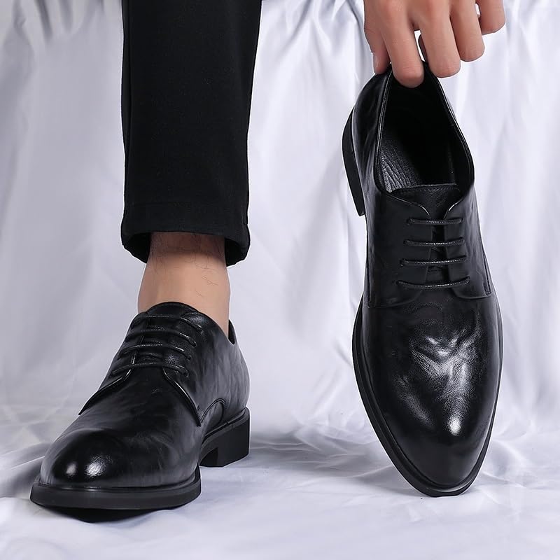 Party Formal Oxford Shoes for Men's Leather Lace Up Round Toe Rubber Sole Slip Wedding3