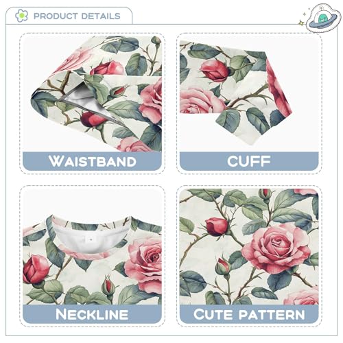 JUNZAN Spring Flowers Beauty Rose Kids Boys Pullover Hoodie Long Sleeve Outerwear for Kids Camping 4T3