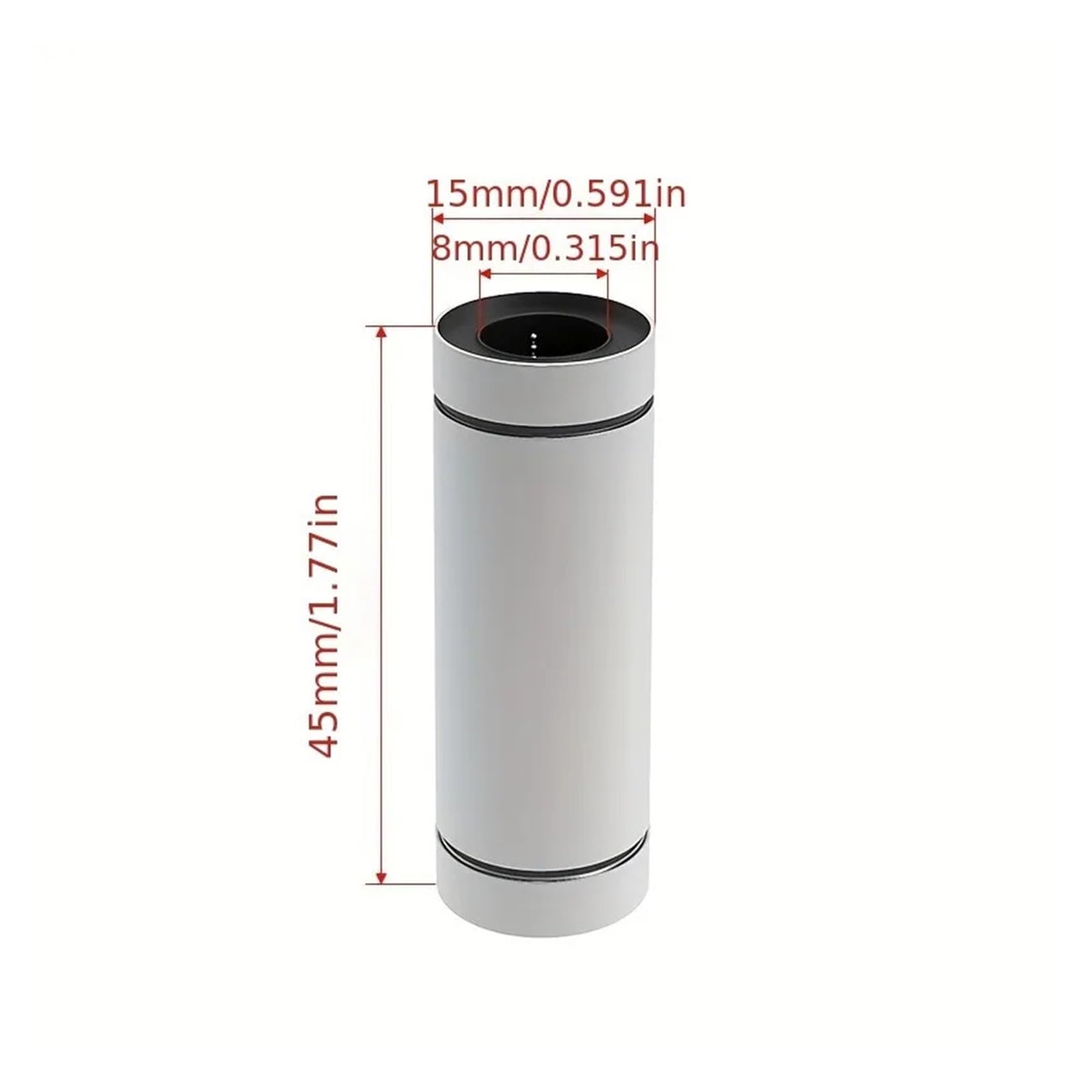2 rodamientos de Bolas lineales LM8 LM8UU LM3UU LM10UU LM16UU LM6UU LM12UU LM20 de 8 mm de diámetro Interior, 15 mm de diámetro Exterior, 24 mm de Longitud for Impresora 3D(LM12LUU 12x21x57)